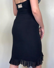 Load image into Gallery viewer, Vintage Y2K Wheels and Dollbaby Black Ribbon Midi Dress
